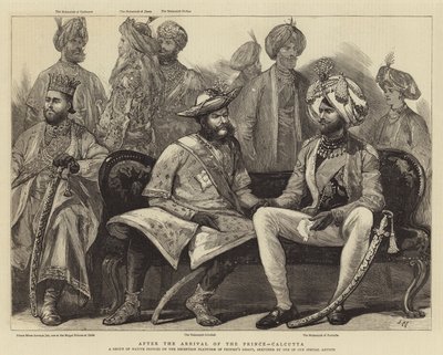 Na de aankomst van de prins, Calcutta door Joseph Nash
